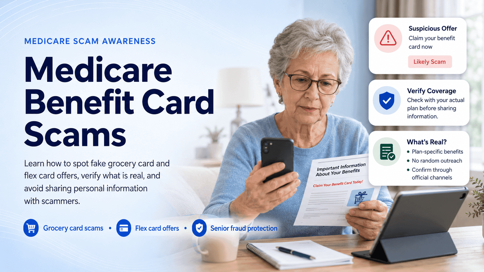 Medicare Benefit Card Scams: Grocery Cards, Flex Cards, and What's Real